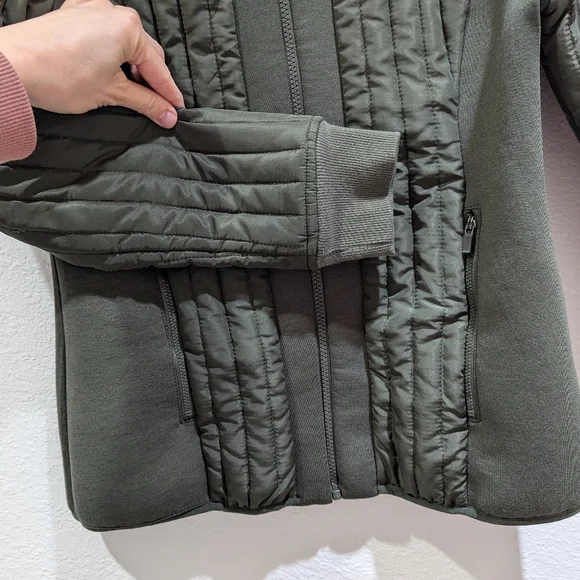 Fabletics Pisa Puffer Quilted Jacket Olive Green Women's Size Large - Picture 4 of 10